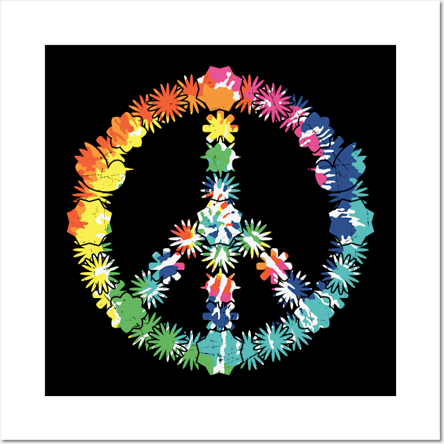 Psychedelic Tie Dye Peace Sign Wall Art by StarsDesigns